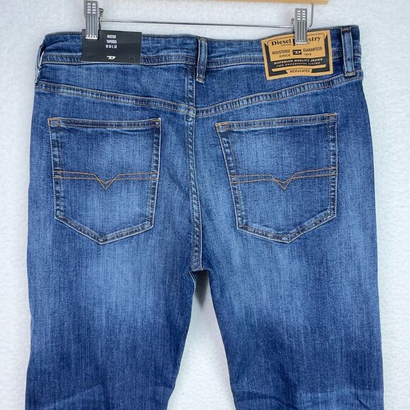 Diesel Buster Tapered Jeans Men’s 34x32 RB062 Regular Fit Stretch Blue NWT - Picture 9 of 16